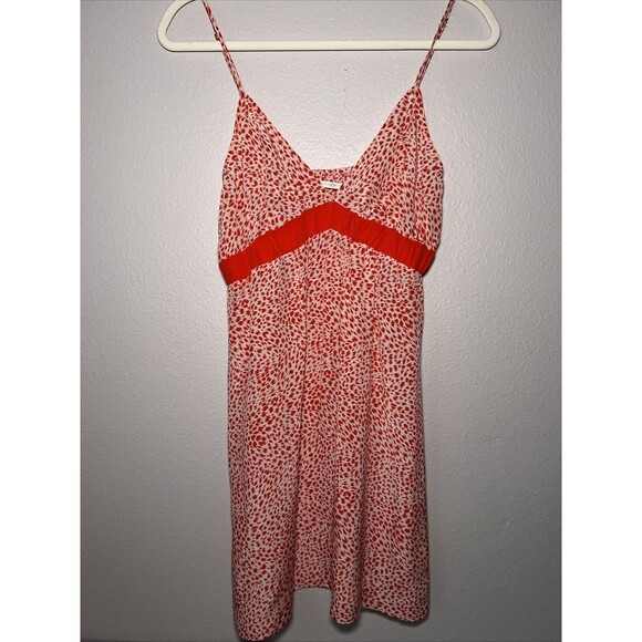 Twelfth Street Cynthia Vincent Silk Slip Dress Babydoll Small Red White Sexy Y2K - Picture 1 of 8